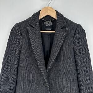 All Saints Women's Gray Plaid Jacket